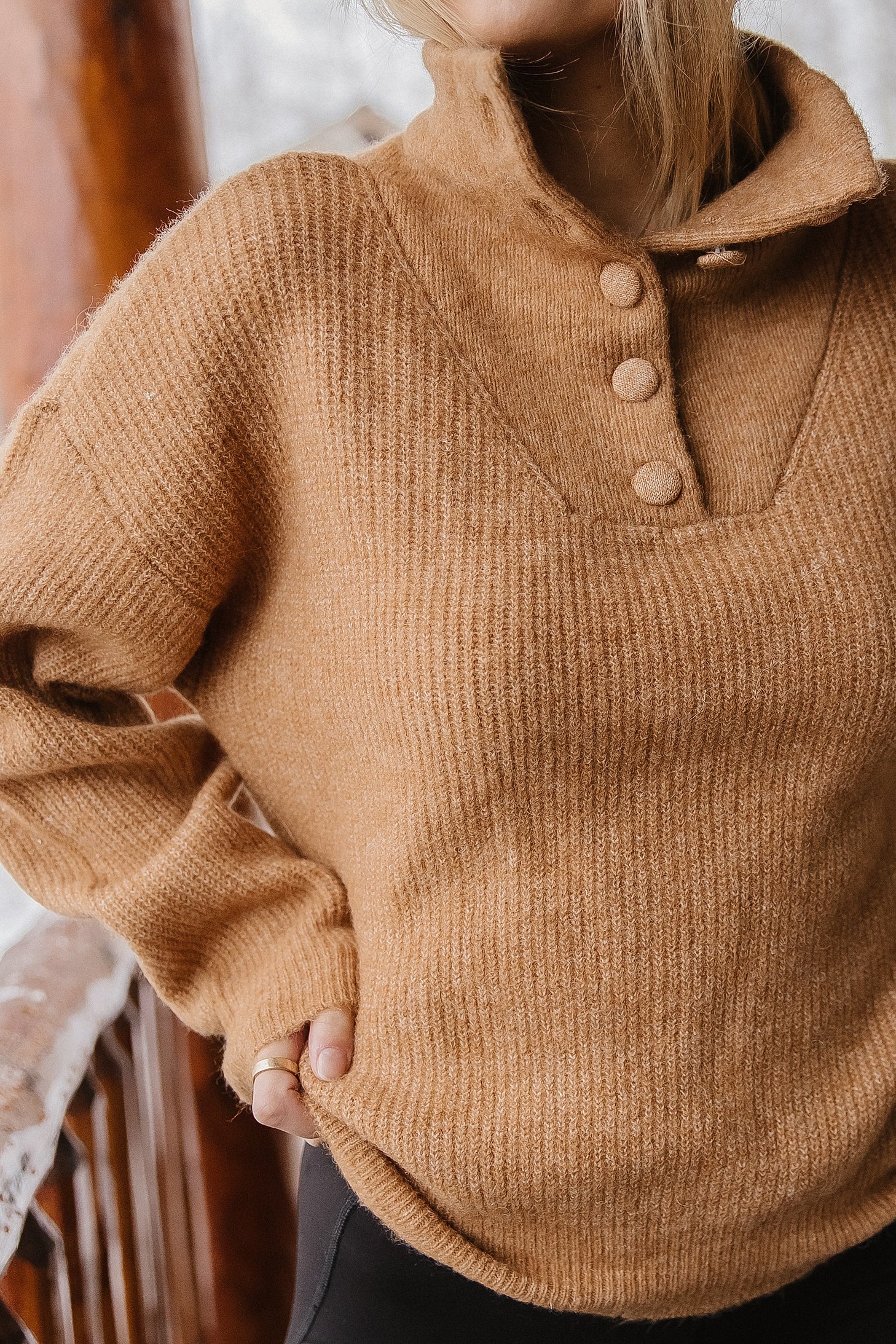 vero moda ariella pullover in camel