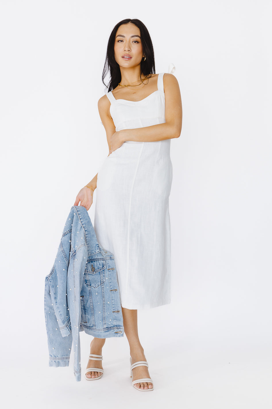 Image of Remi Midi Dress in White - FINAL SALE