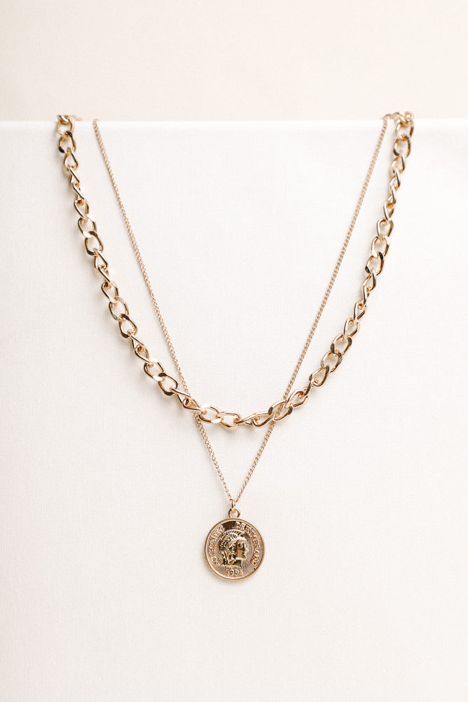 Coin Pendant Necklace Set