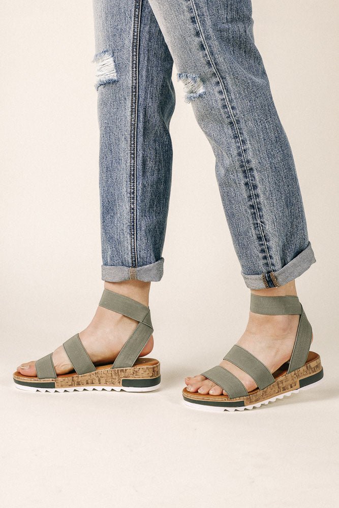 Kris Strap Sandals in Olive - FINAL SALE - böhme