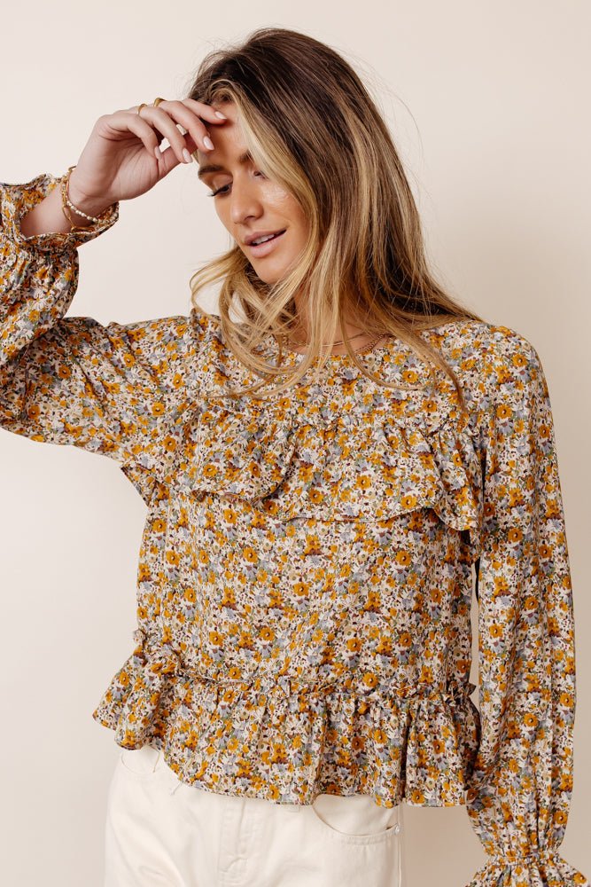 Aren Floral Blouse in Yellow - böhme