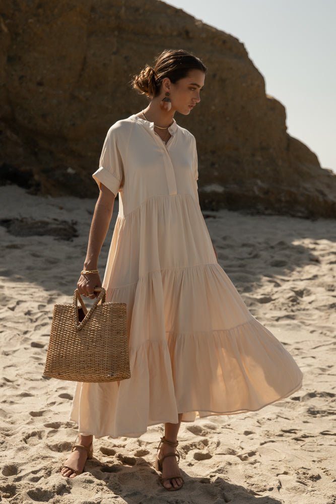 Image of Amanda Tiered Dress in Cream
