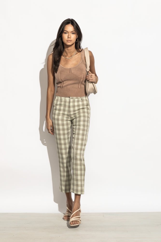Page Plaid Pants in Green