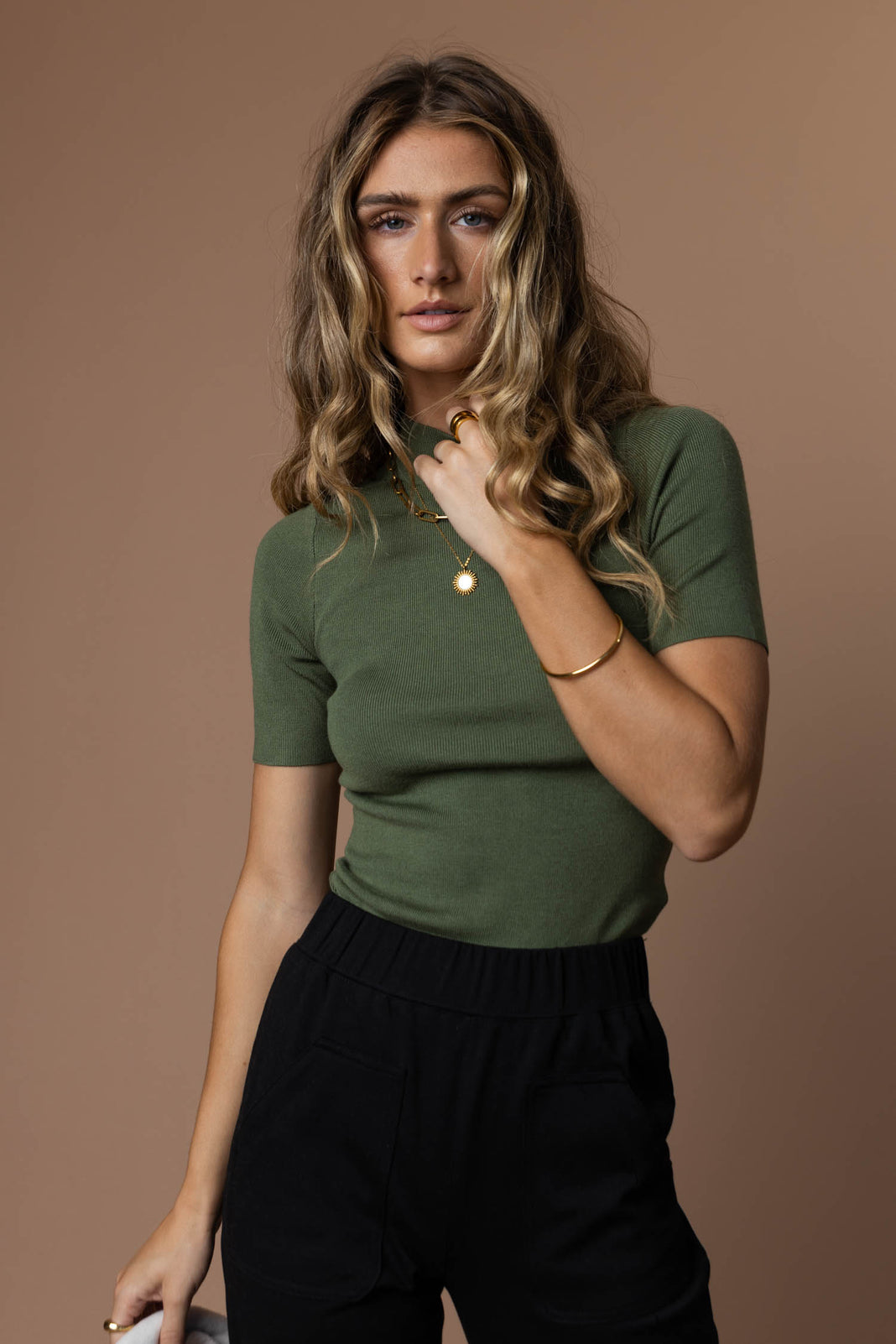 Angelina Top in Olive - FINAL SALE