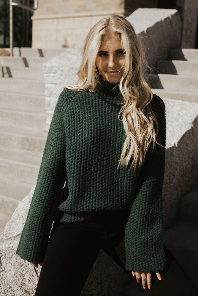 Camila Funnel Neck Sweater in Emerald - FINAL SALE - böhme