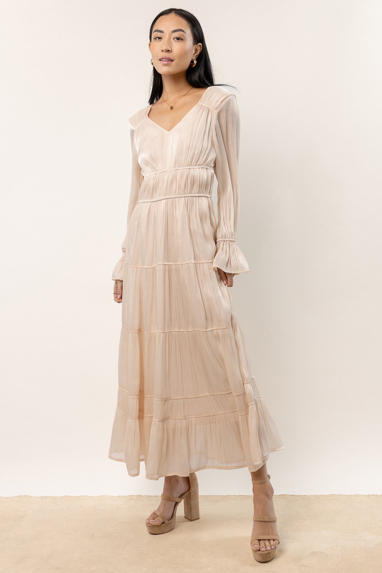 Image of Leif Midi Dress in Champagne - FINAL SALE