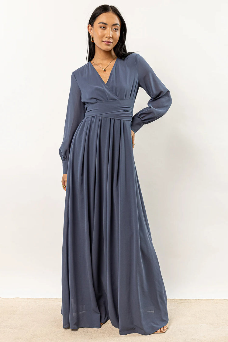 Veronica Maxi Dress in Slate Blue | böhme
