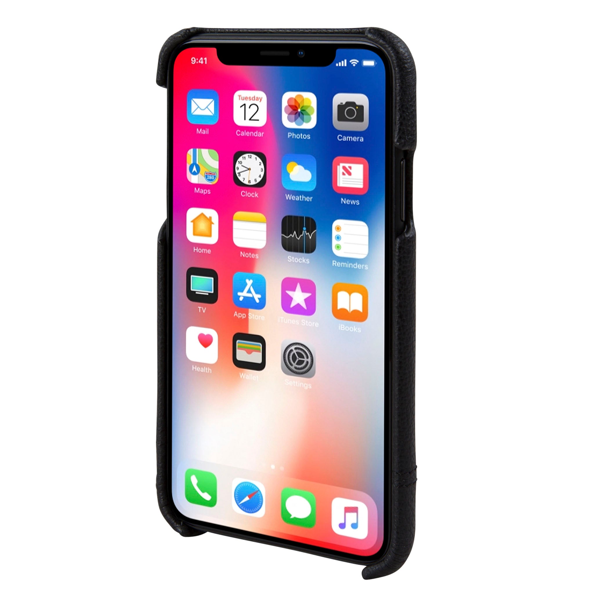 Black Leather Focus Case for iPhone X/Xs