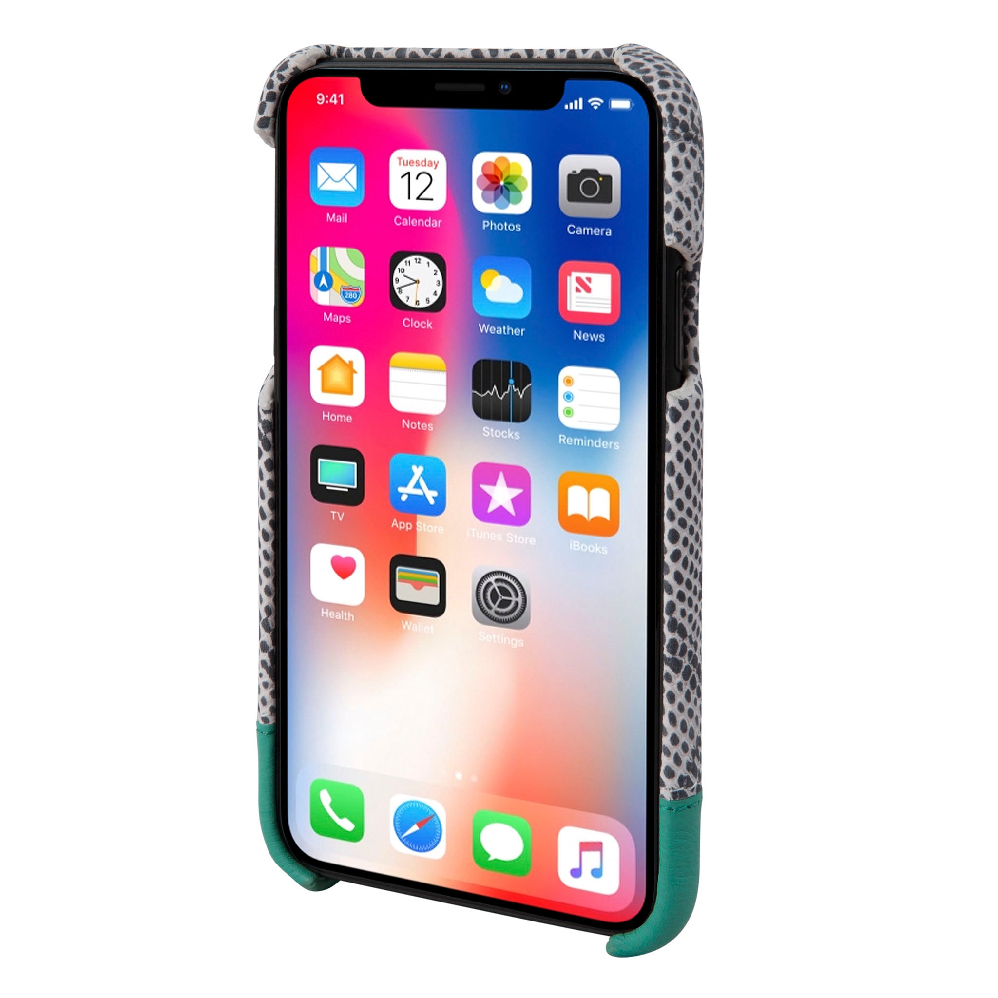 Snake Embossed Leather Focus Case for iPhone X/Xs