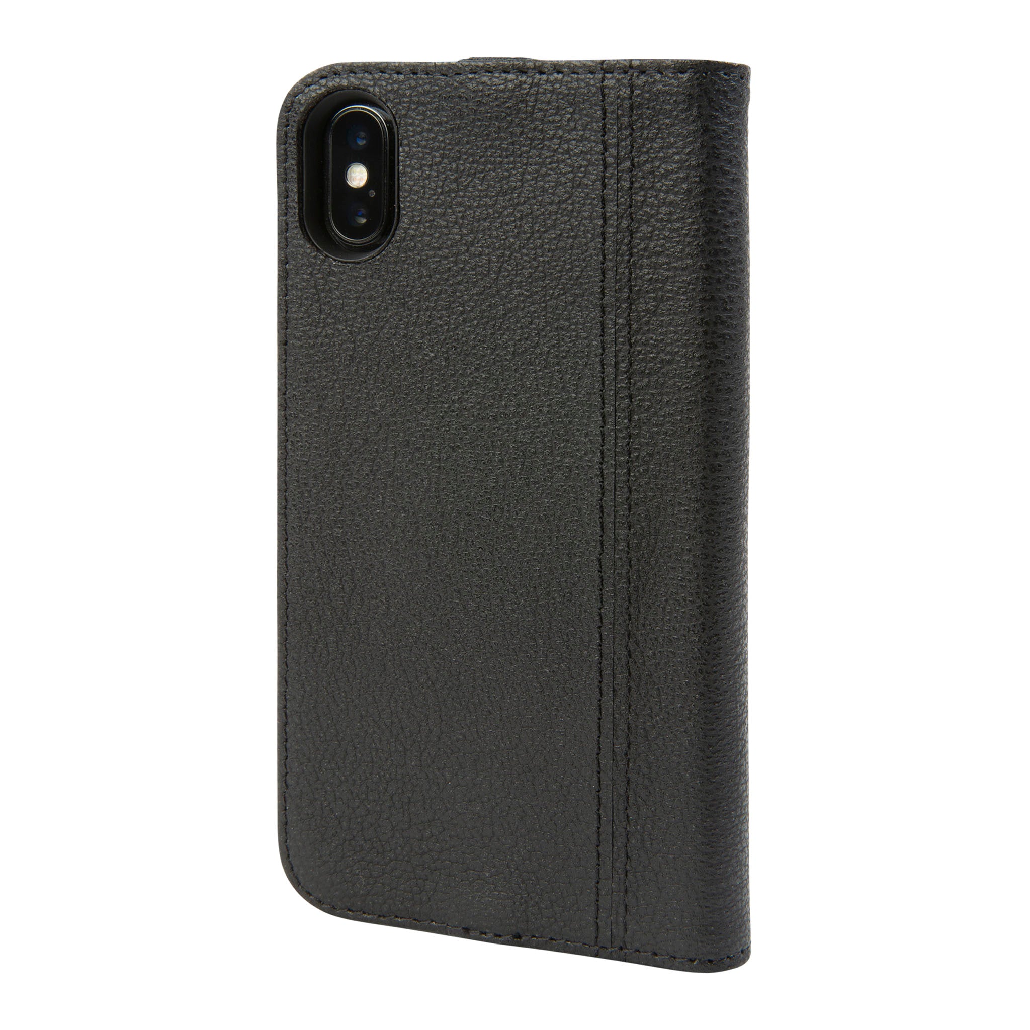 Black Leather Icon Wallet for iPhone Xs