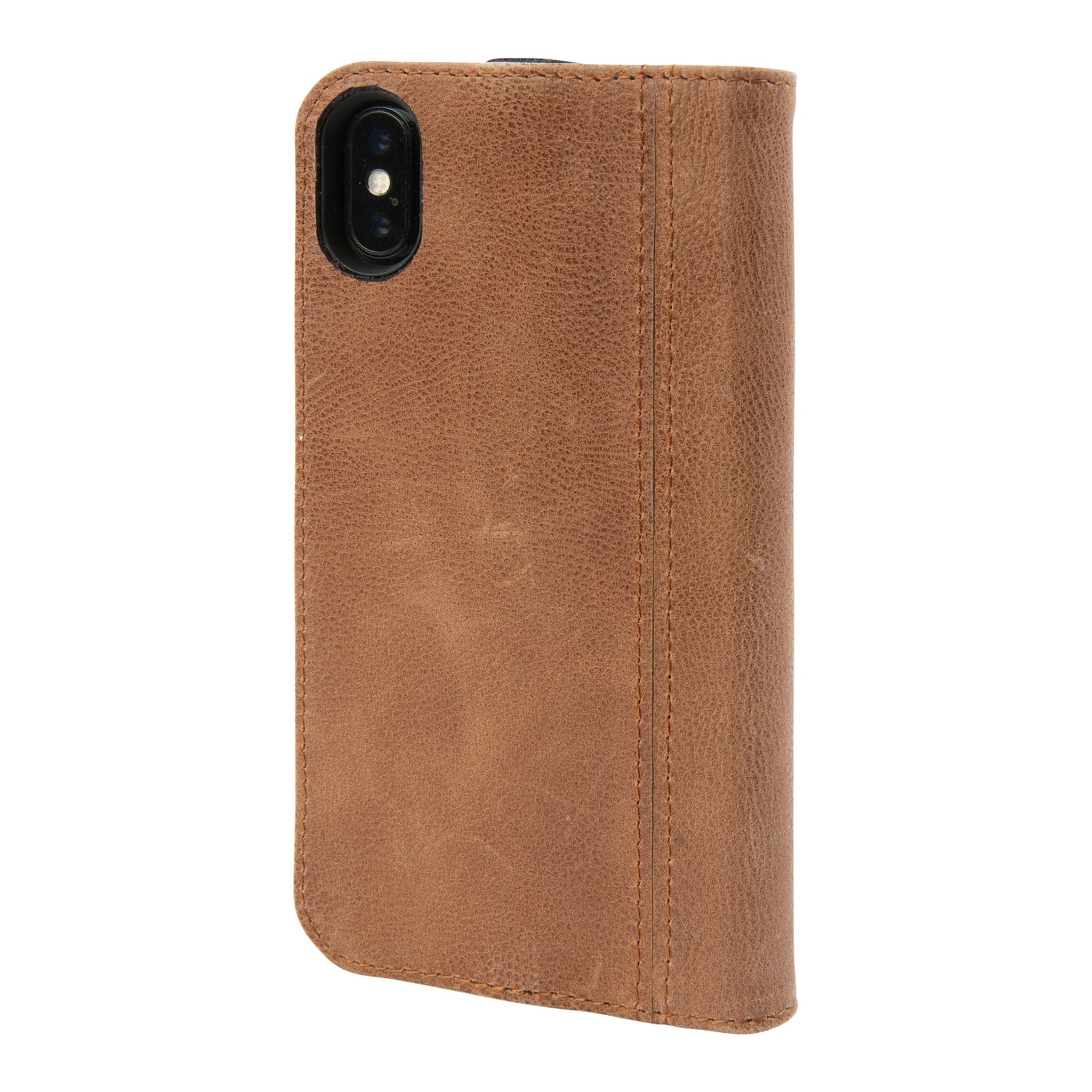 Tan Leather Icon Wallet for iPhone Xs