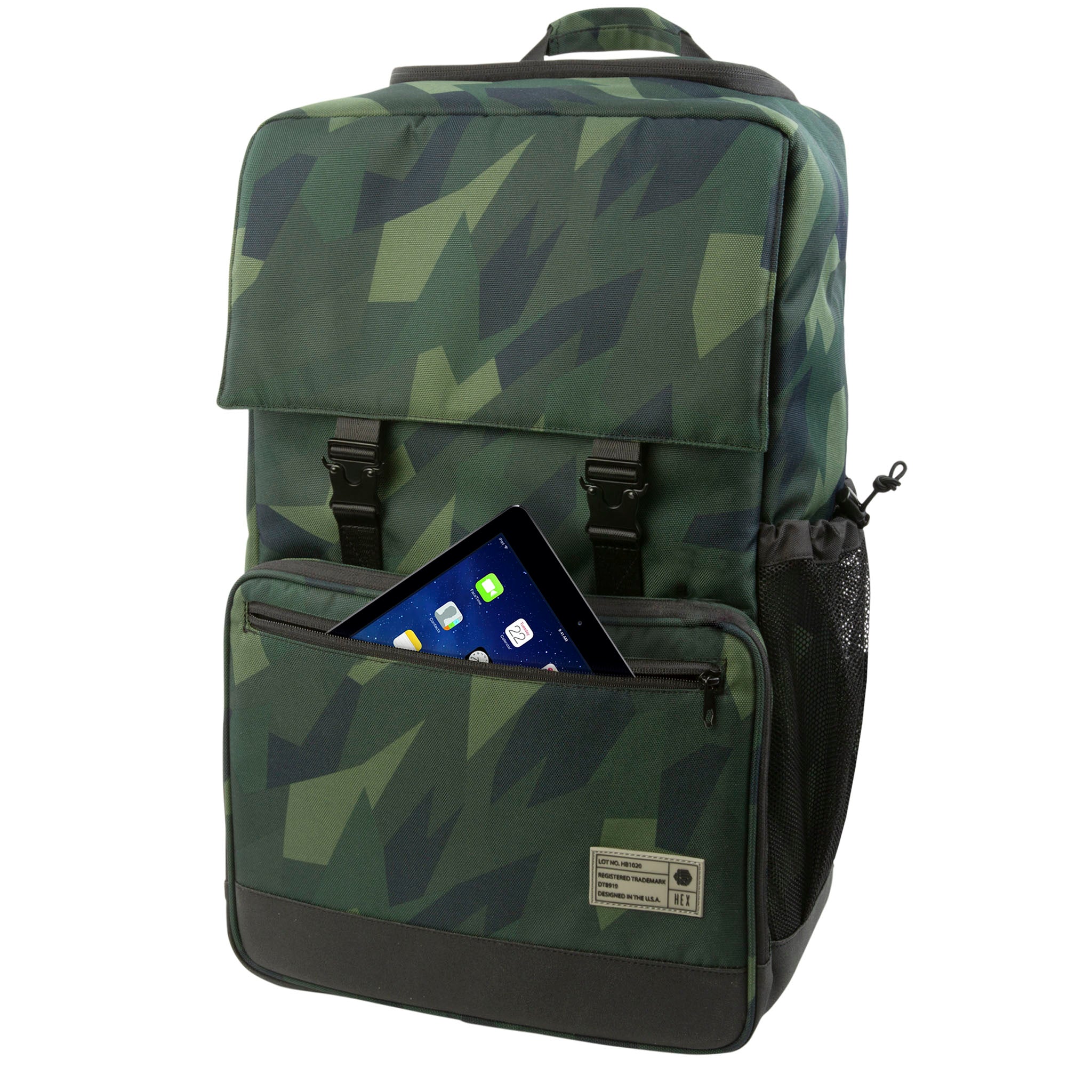 green camo backpack