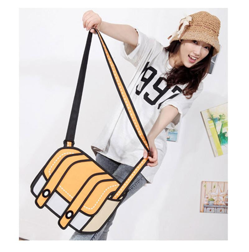 2d cartoon shoulder bag