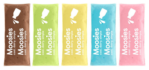 Moosies Flavour Range - Chocolate, Lime, Banana, Blue Moon, and Strawberry