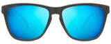 Abaco Kai Junior Matte Black Sunglass Polarized Blue Mirror Lens Front