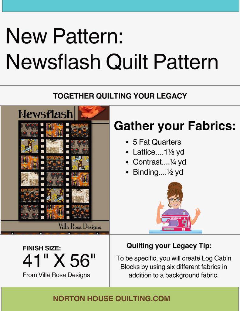 Newsflash Quilt Pattern Villa Rosa