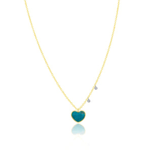Turquoise and Diamond Heart Necklace - Lauren Sigman Collection