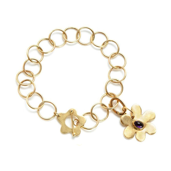 Lauren Sigman Collection | Pearl Charm Bracelet /Blue Topaz Orchid