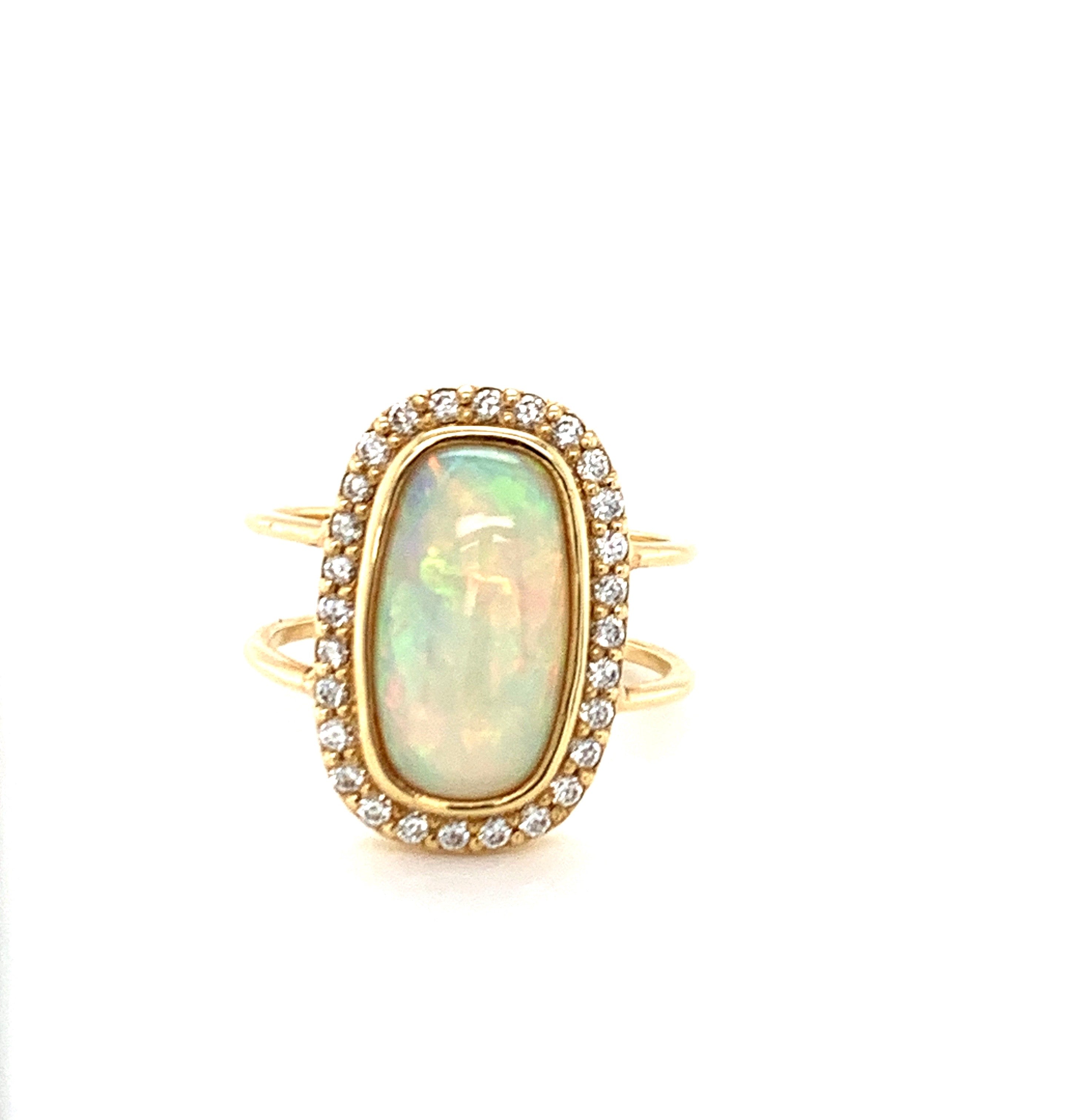 Opal and Diamond Ring