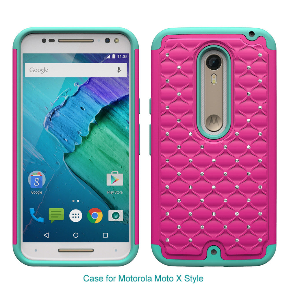 wekelijks Touhou verklaren Motorola Moto X Style Rhinestone Case , Slim Hybrid Dual Layer[Shock R –  SPY Phone Cases and accessories