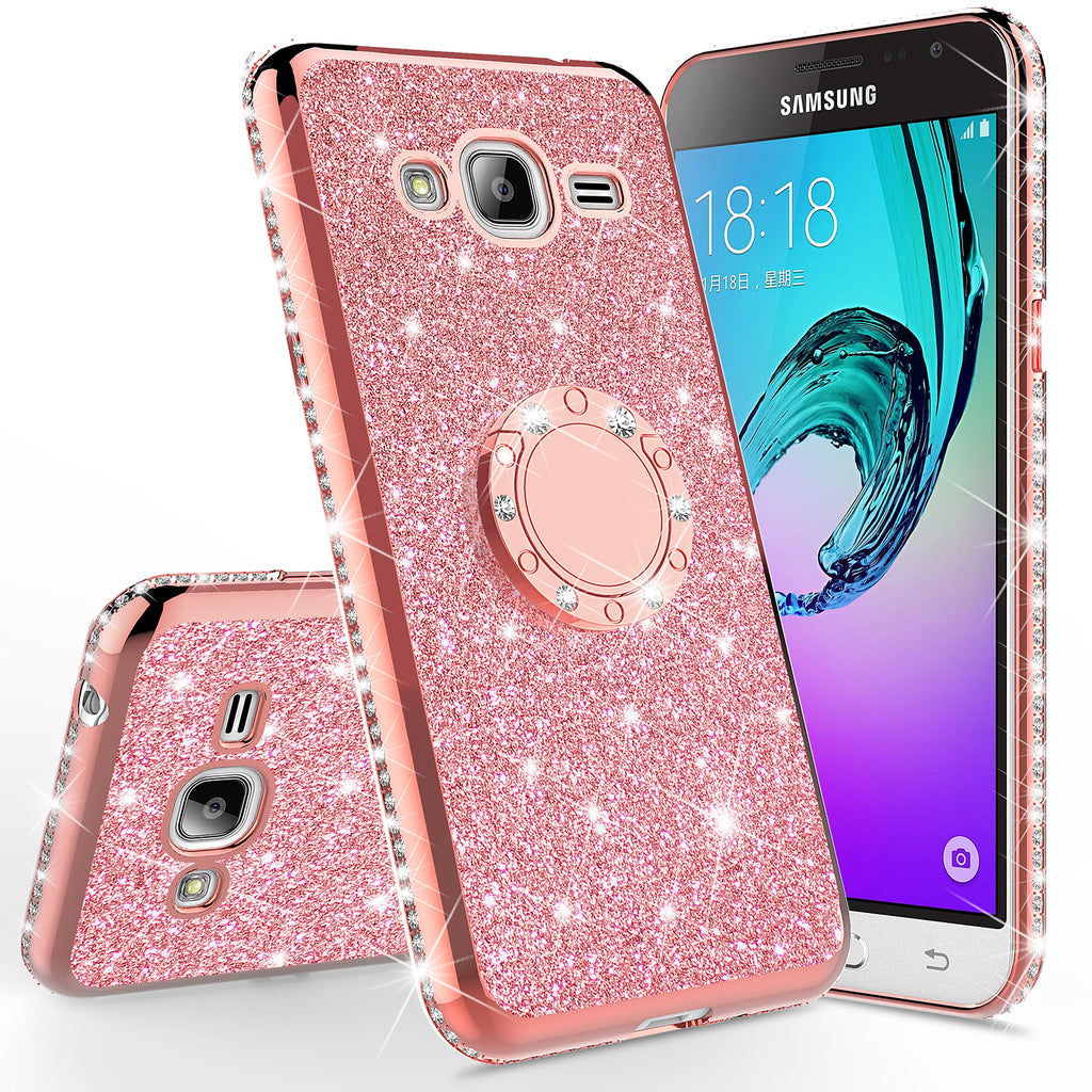 Kerstmis muis springen Samsung Galaxy J3, Galaxy J3 V Case, Glitter Cute Phone Case Girls wit –  SPY Phone Cases and accessories