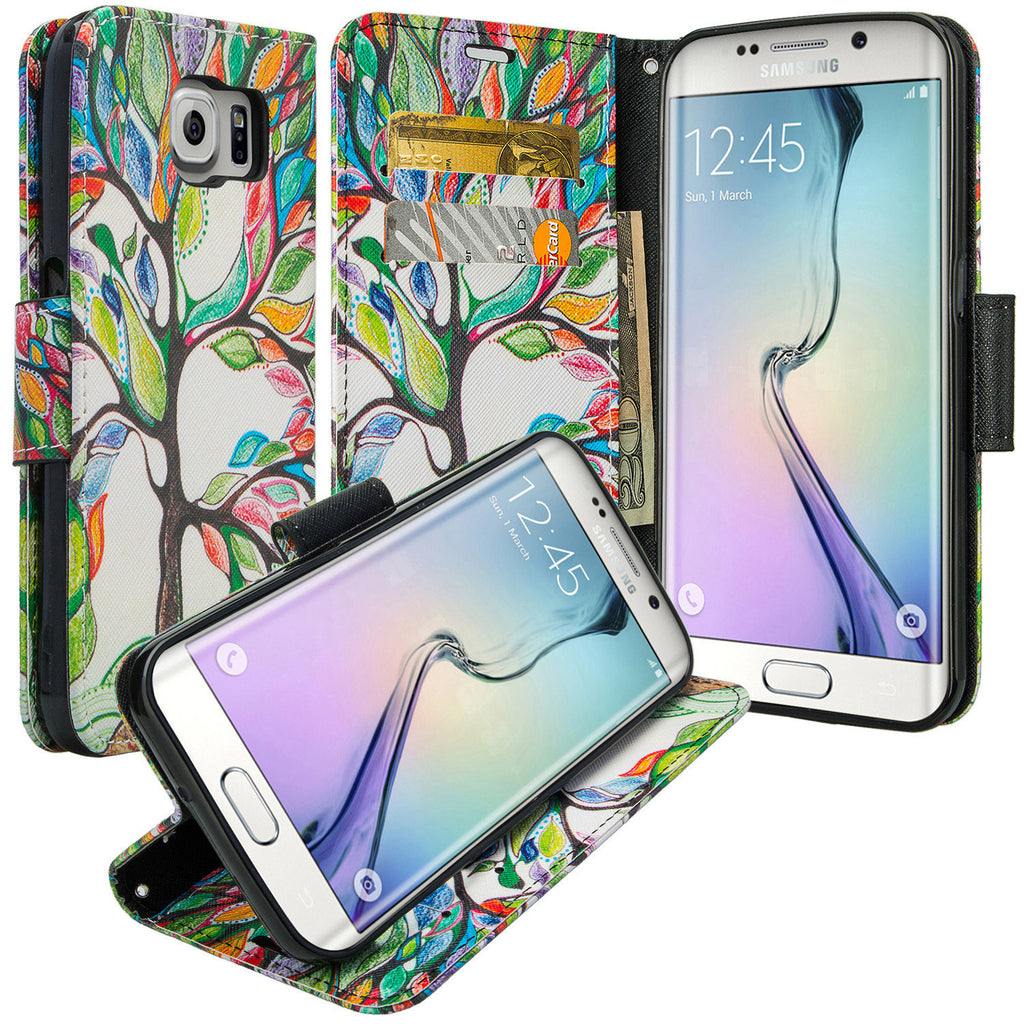Samsung Galaxy S6 Edge Case, Wrist Strap Magnetic Flip Fold[Kicks – Phone accessories