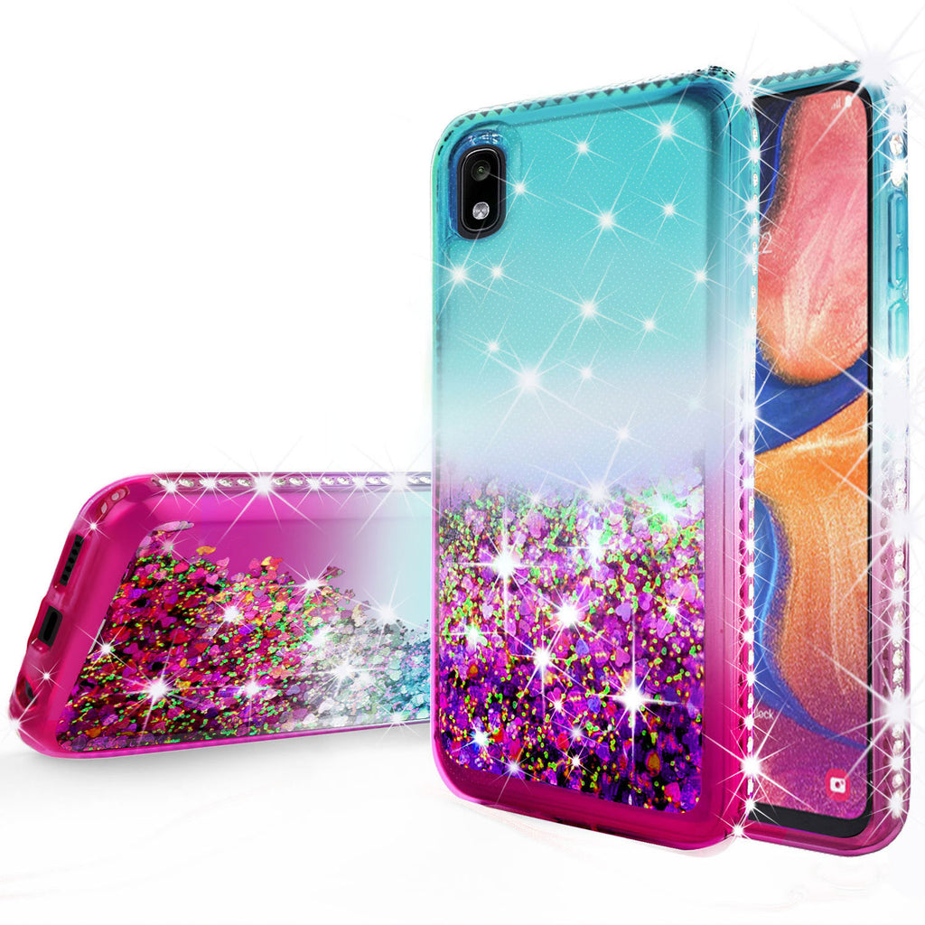 Samsung Galaxy A10e Case Liquid Glitter Phone Case Waterfall Floating Spy Phone Cases And