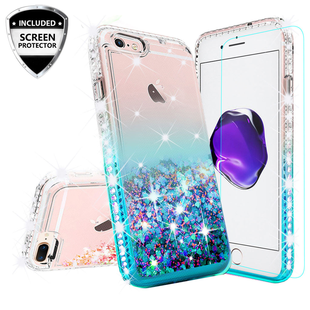 Apple iPhone 8 Plus Case Liquid Glitter Phone Case Waterfall SPY Phone and accessories