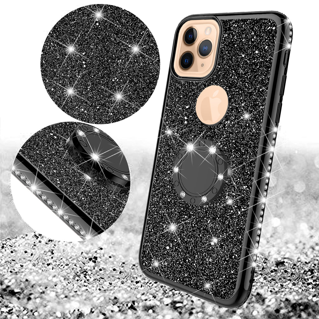 Glitter Cute Phone Case Girls Kickstand Compatible For Apple Iphone 11 Spy Phone Cases And Accessories