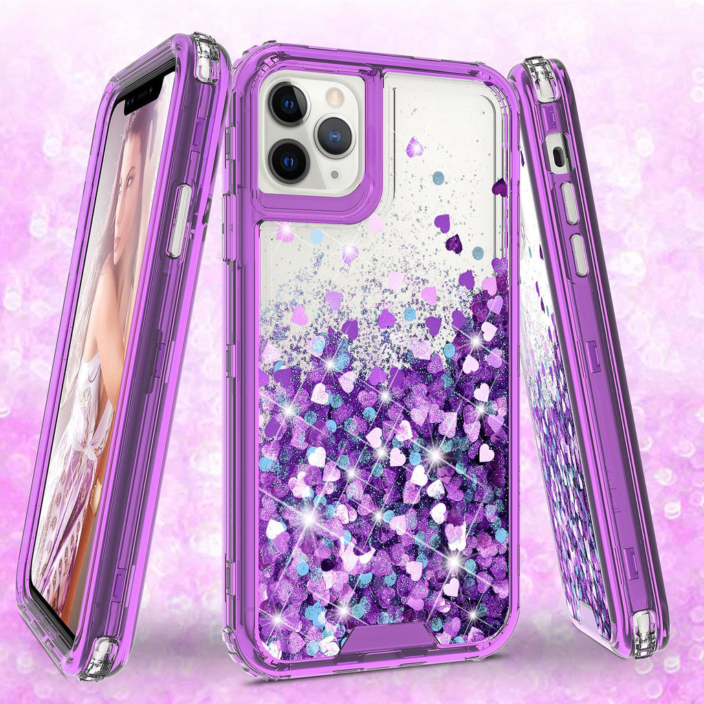 Apple Iphone 11 Pro Max Case Hard Clear Glitter Sparkle Flowing