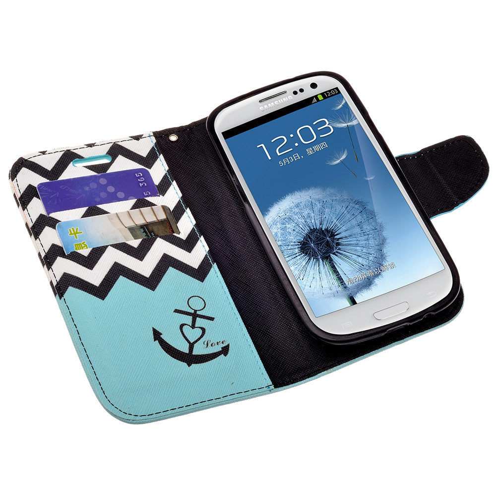 Samsung Galaxy S3 Case, Strap Magnetic Fold[Kickstand] Pu Leathe Phone Cases and accessories