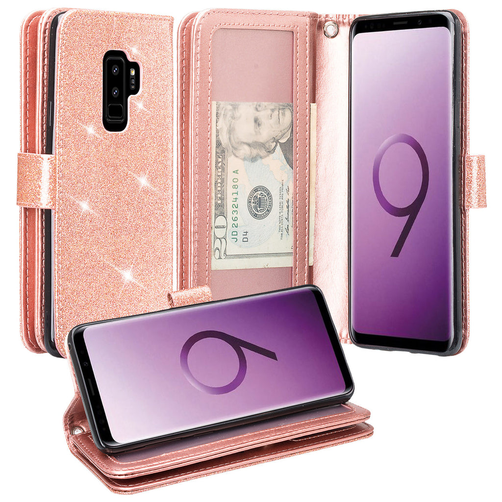 Galaxy S9 Plus Case, Samsung Galaxy S9 Plus Case, Glitter Faux Leather – Coverlab