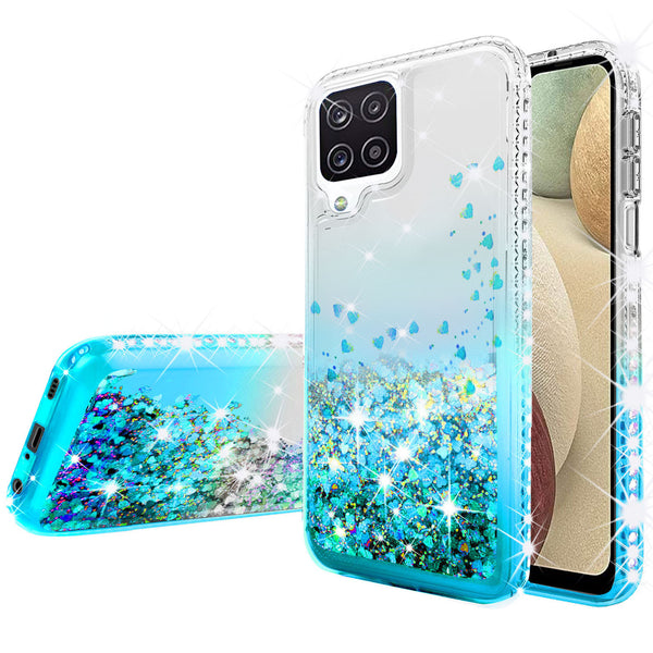 Samsung Galaxy A12 Case Liquid Glitter Phone Case Waterfall Floating Q