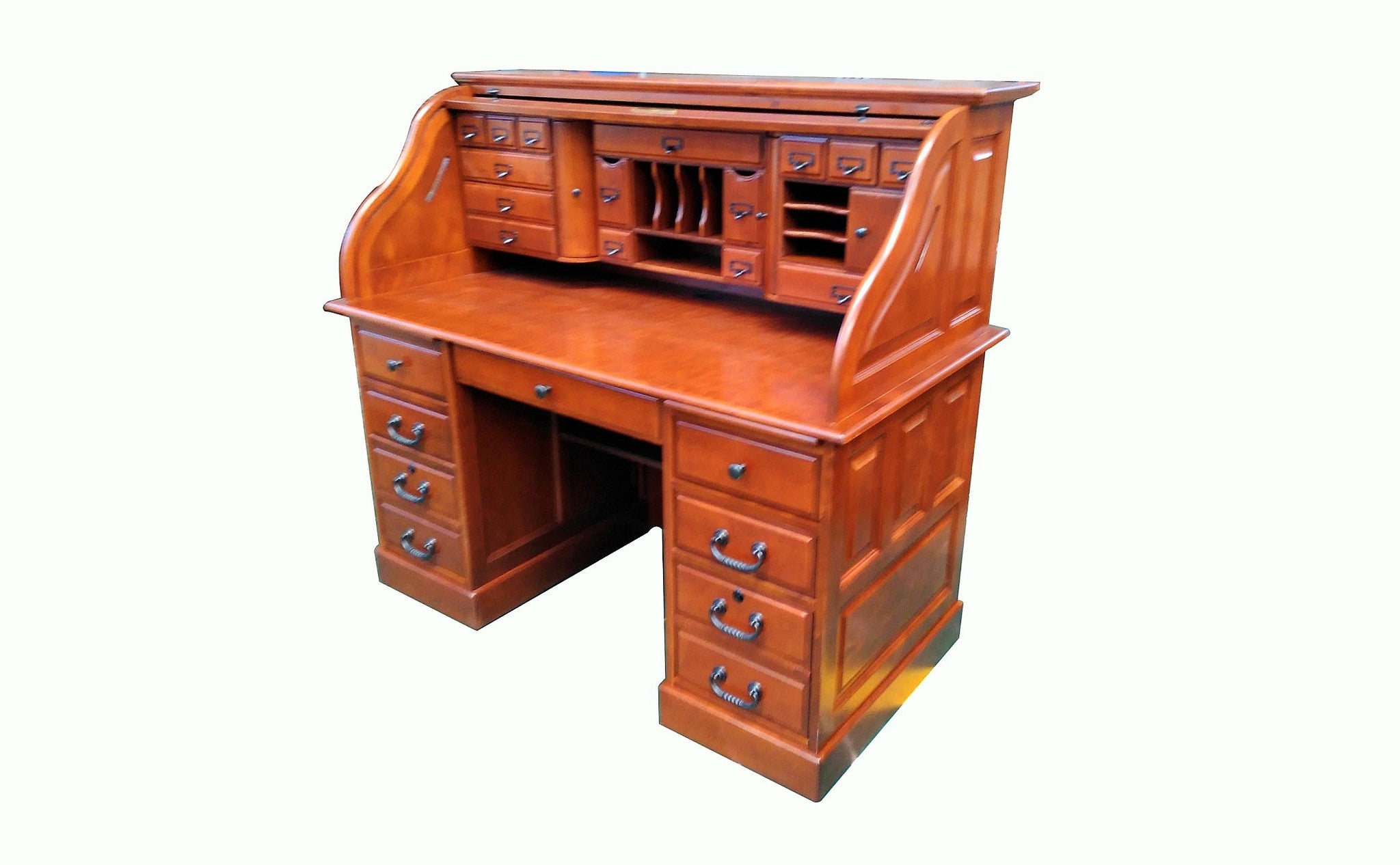 Deluxe Cherry Roll Top Desk The Office Furniture Depot