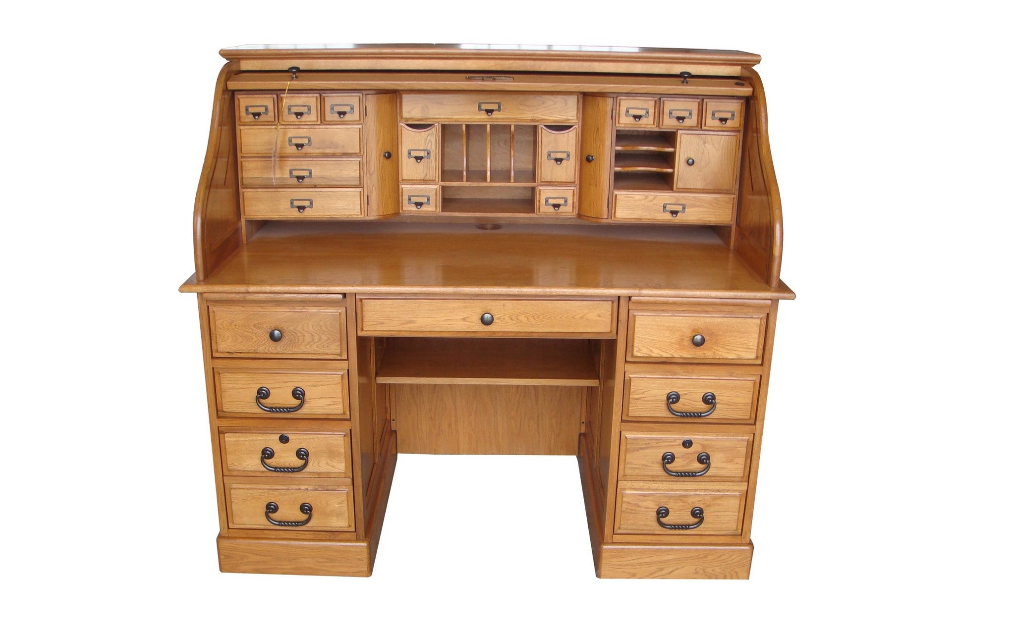 Deluxe Oak Roll Top Desk The Office Furniture Depot