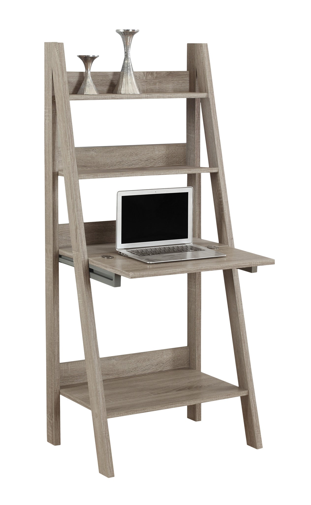 61 H Dark Taupe Ladder Style Computer Desk The Office Furniture