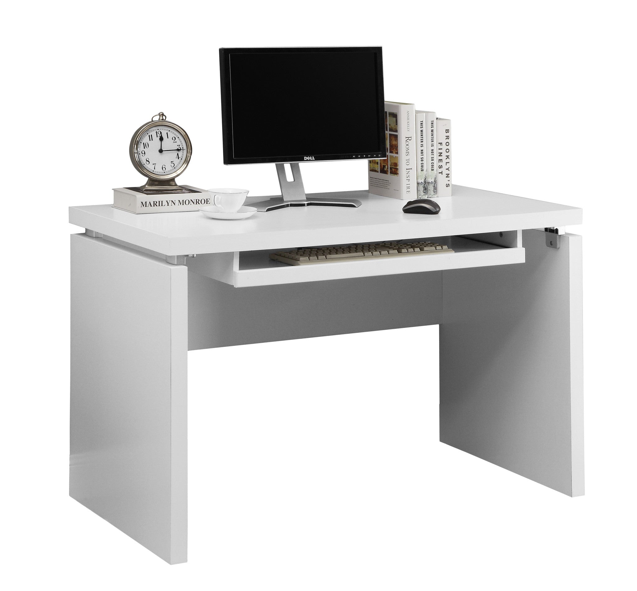 48"L White Computer Desk / Pull-out Space - The Office Furniture Depot