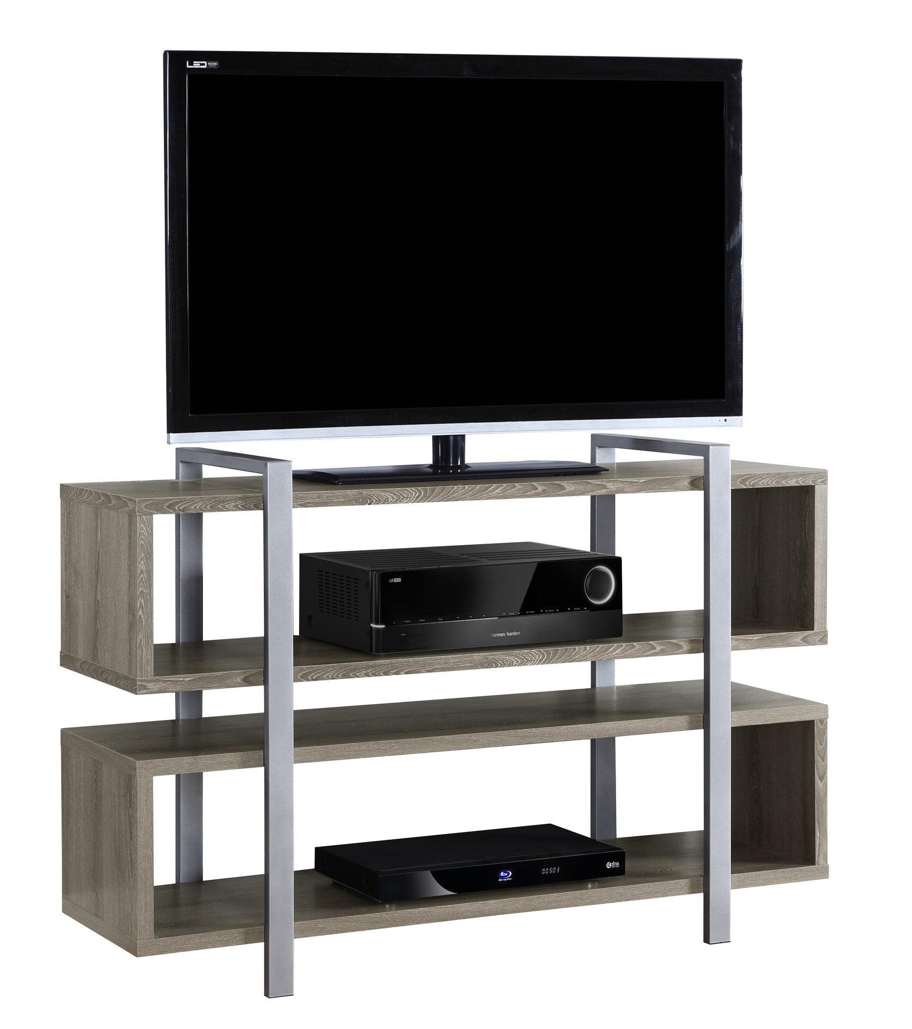 48 L X 32 H Dark Taupe Bookcase And Tv Stand The Office