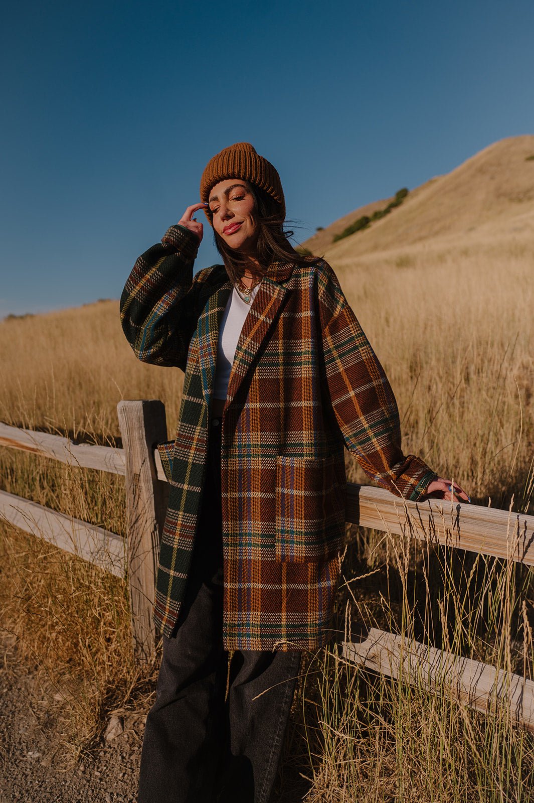 Scorpio 2.0 Half + Half Oversized Coat in Pine + Brown *RESTOCKED* - Dressed in Lala product image