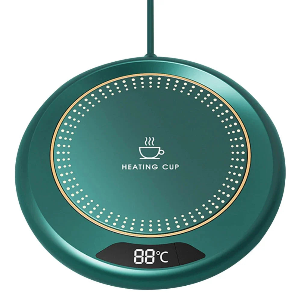 USB Smart Coffee Mug Warmer with Digital Display - Green