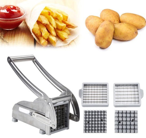 Potato Cutter for French Fries with 2 Different Sizes Stainless Steel  Blades Potato Slicer for French Fries 