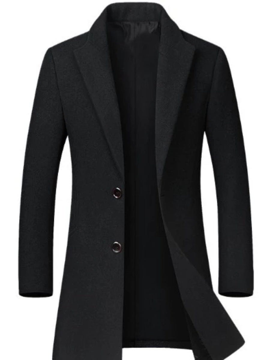Mens Classic Dual Button Mid Length Coat – Onetify