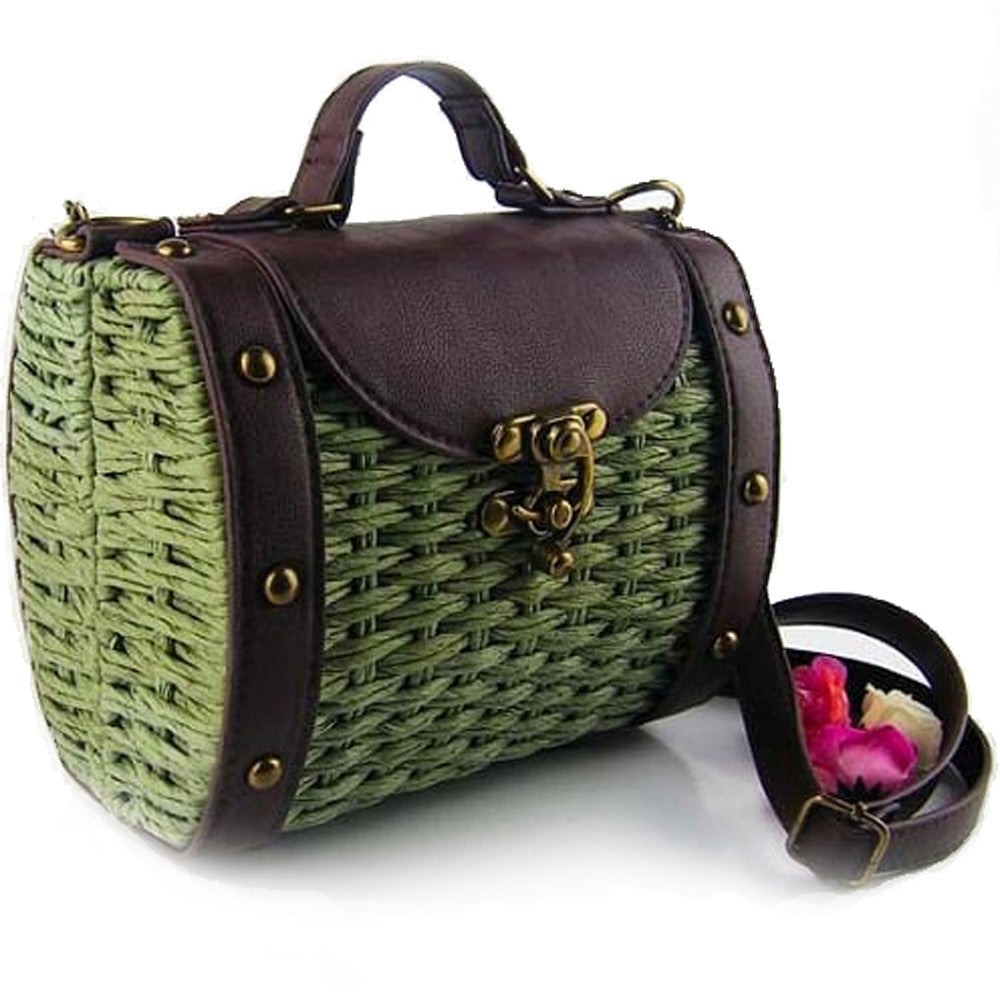 Womens Vintage Look Wicker Straw Handbag – Onetify