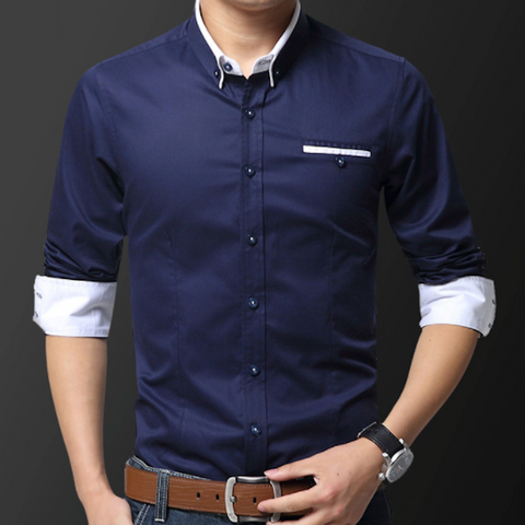 Mens Button Down Shirt with Dual Collar Look – Onetify