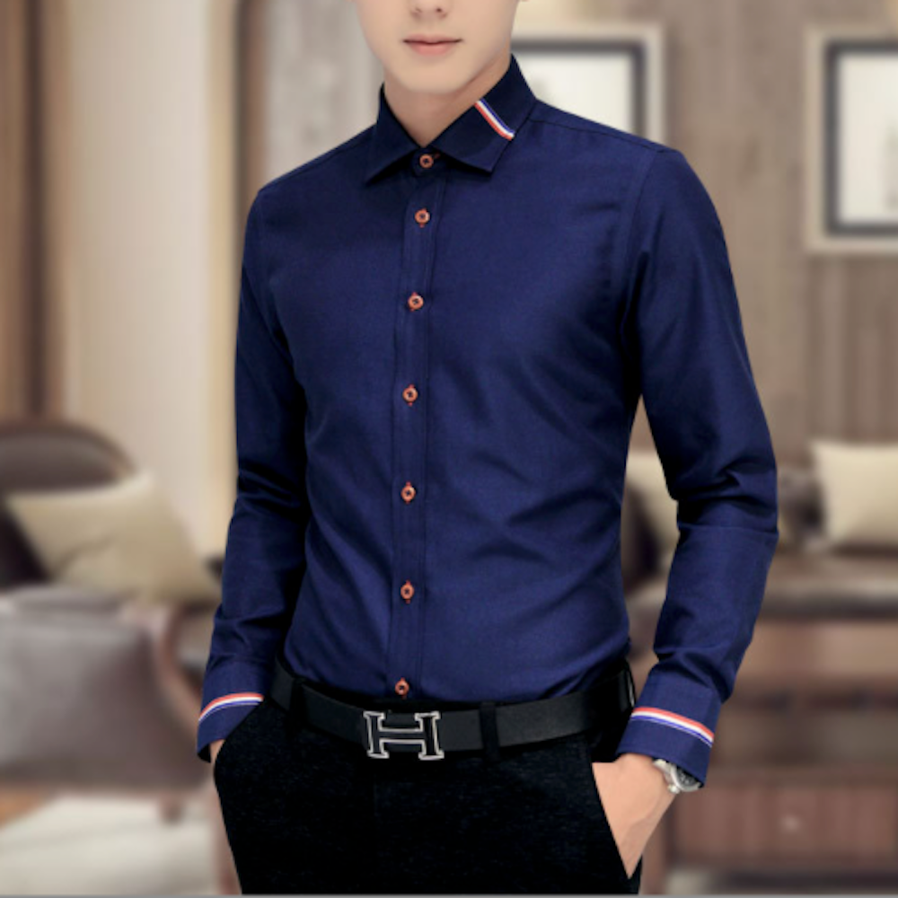 Mens Button Down Shirt With Ribbon Details – Onetify
