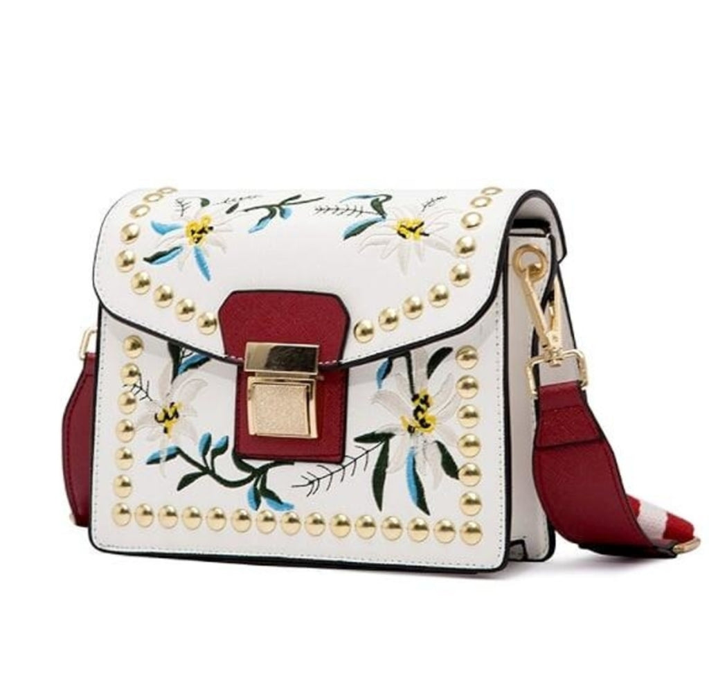 Small Embroidered Crossbody Vegan Leather Bag – Onetify