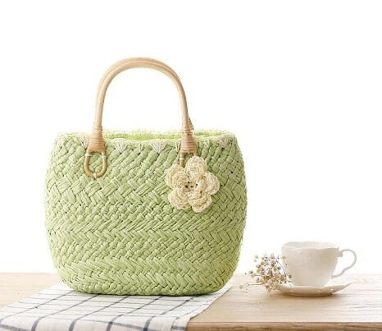 Straw Purse with Rattan Handles by Coseey – Onetify