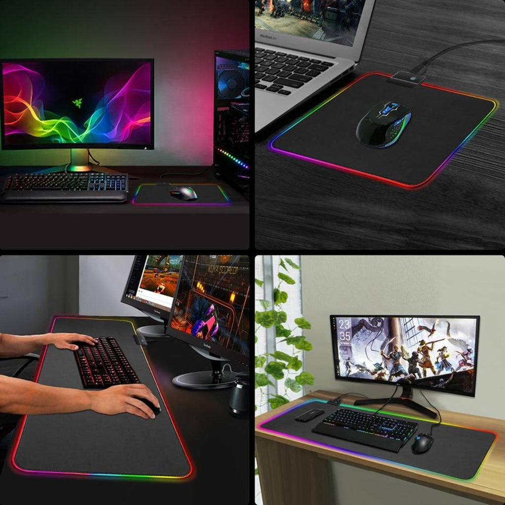  Large RGB Gaming Mouse Pad -15 Light Modes Touch