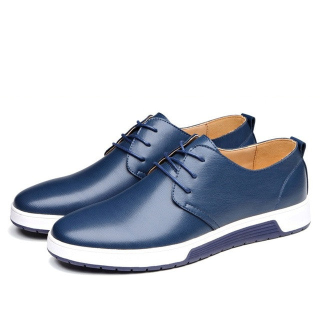 Mens Casual Daily Lace up Leather Shoes – Onetify