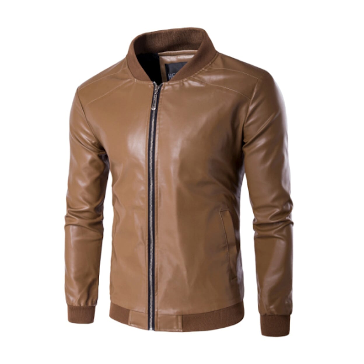 Mens Faux Leather Zipper Jacket – Onetify